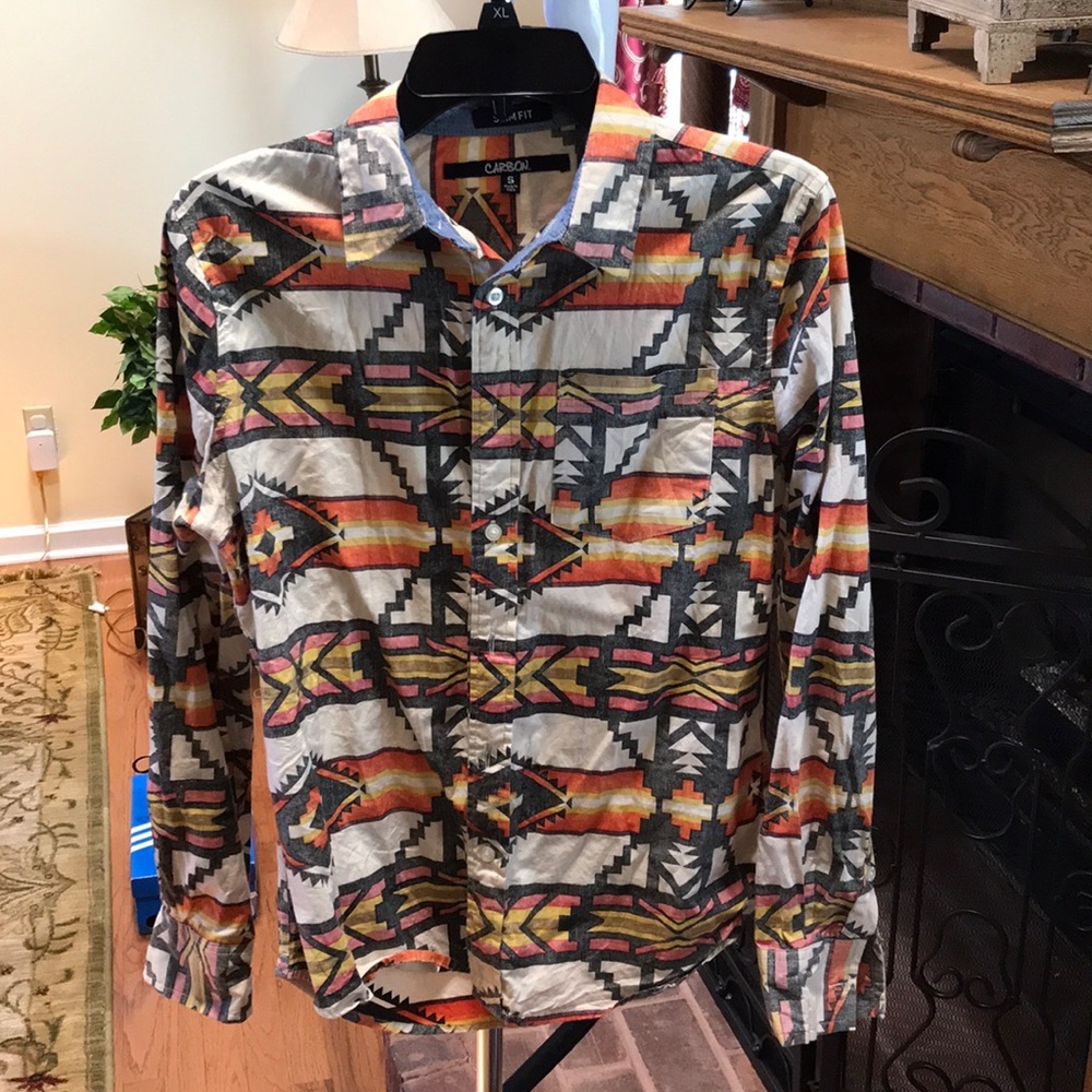 Tribal print button down shirt